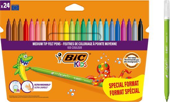 BIC Kids Kid Couleur - Viltstiften - 24 Stuks
