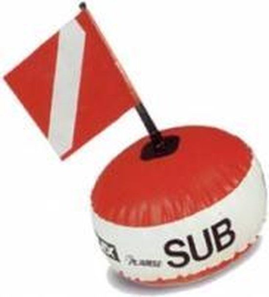 Opblaasbare boei / duik marker (diameter 38cm, hoogte 15+25cm vlag) ”EXPORT” (GS62041)