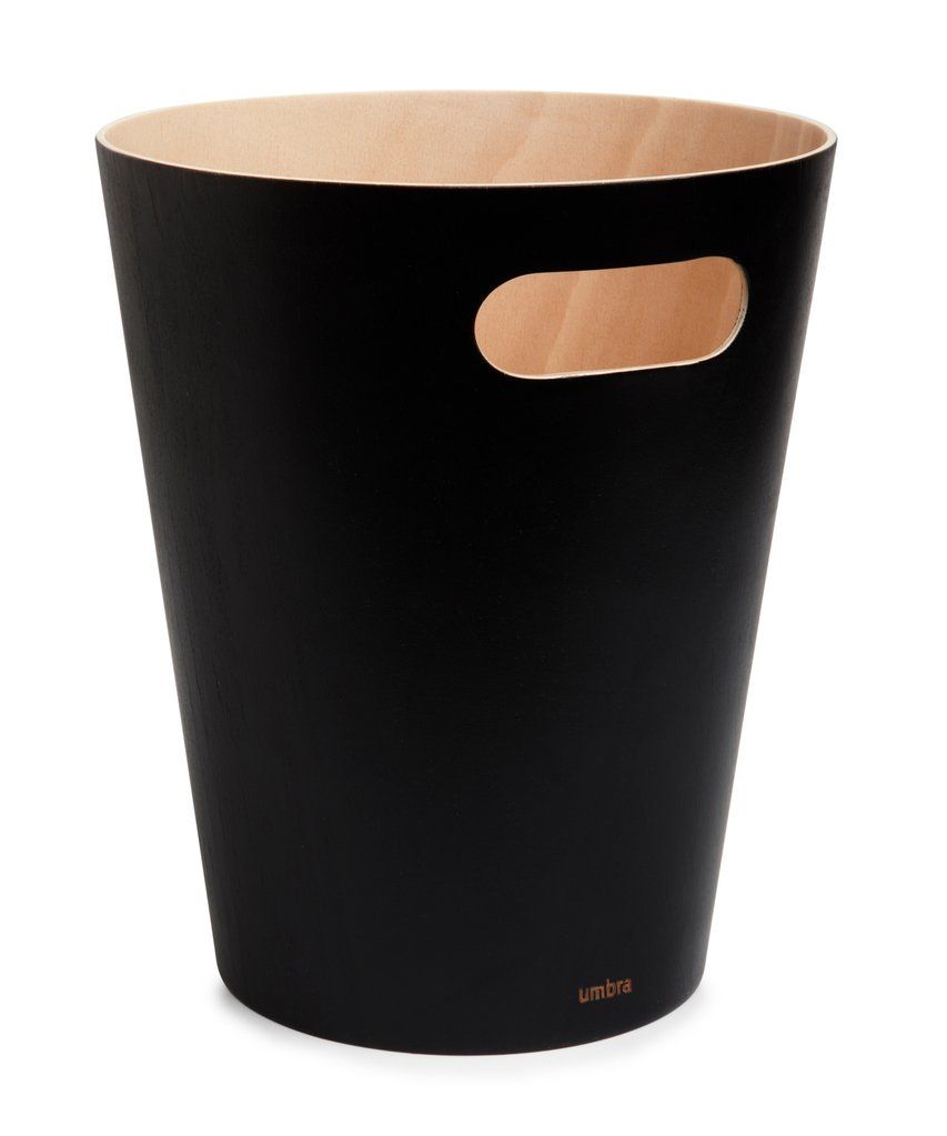 Umbra Woodrow - Prullenbak - 7,5 l - Rond - Hout - Zwart