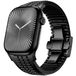 Qubix - Bracelet en silicone - Noir (fermoir noir) - Convient pour Apple Watch 44mm / 45mm / 46mm / 49mm