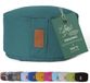 #DoYourYoga - Yoga kussen - »Vishnu« - rond meditatiekussen met bio-organische boekweit schalen vulling - H:15cm, diam.30cm - donkergroen