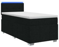 vidaXL Boxspringbed met matras, zwart, 90 x 190 cm, gestoffeerd