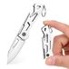 Flissa Mini Couteau De Poche 112mm En Acier 7cr17mov Avec Ouvre-bouteille Petit Couteau Pliant Edc Pratique, Compact Et Portable, Pour Camping, Randonnée, Voyage Et Utilisation Quotidienne - Argenté