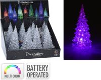 Nampook Sapin de Noël acrylique avec décoration de Noël colorée