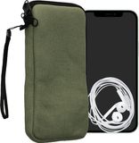 kwmobile Telefoontasje geschikt voor XL - 6,7/6,8" smartphones - Universeel smartphone hoesje van canvas - 17,2 x 8,4 cm - In olijfgroen