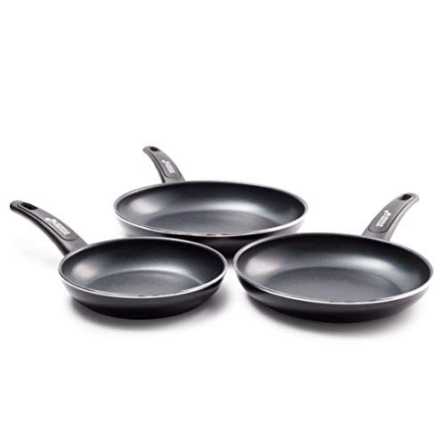 Kitchen Stories Searsmart Keramische Koekenpannenset Met Anti-Aanbaklaag, Zwart, 3-Delig - 4895156659969
