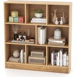 Goplus – Bibliothèque Enfant 8 Cubes – 3 Niveaux – Compartiments Ouverts – 100 X 24 X 104 Cm – Bois D'Ingénierie – 2 Kits Anti-basculement