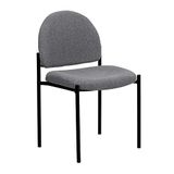 Flash Furniture Comfortabele stapelbare zij-receptiestoel, gelegeerd staal, grijze stof