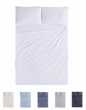 Todocama 4-delige beddengoedset, 4002, hoeslaken, 2 kussenslopen, 50 x 80 cm, voor bed 150 x 190/200 cm, wit