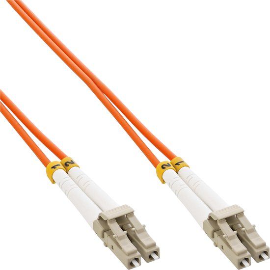 InLine LC Duplex Optical Fiber Patch kabel - Multi Mode OM2 - oranje - 5 meter