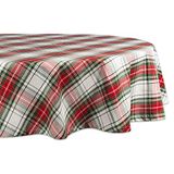 DII Vakantie eettafel & keuken decor, katoen, rood, groen en wit, kerst tafelkleed, 177,8 cm rond
