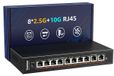 Merkloos Netwerkswitch 10 poorten 8 x 2,5g en 2 x 10G Metalen behuizing