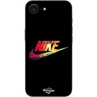 Nike Coque Pour Iphone 16E logo coloré front noir