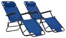 Ensemble de 2 chaises longues pliantes avec repose-pieds et appui-tête