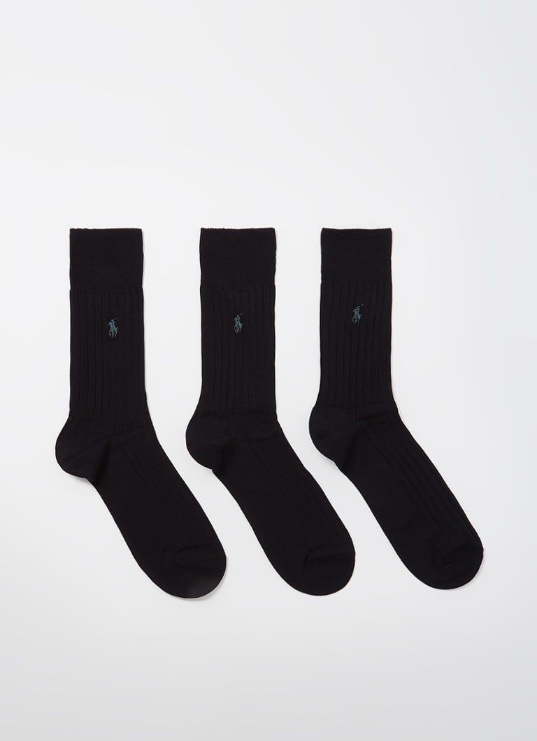 Ralph Lauren Sokken met logoborduring in 3-pack