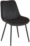 Lizzely Garden & Living Tessa Eetkamerstoel Zwart Velvet - Set van 6