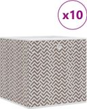 vidaXL Opbergboxen 10 stuks bruin 32x32x32 cm ongeweven stof