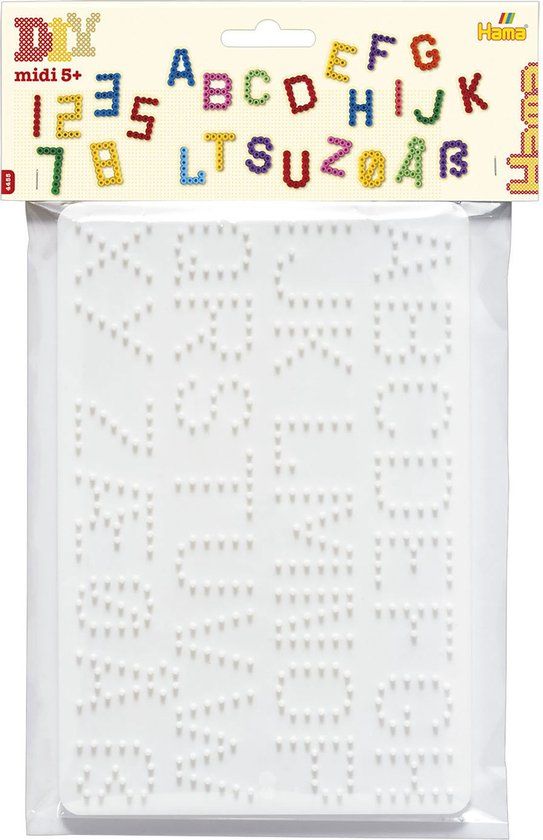 Hama grondplaten - cijfers en letters - Wit - 4+ jaar