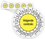 Merkloos / Sans marque Ricard Keuringsstickers Volgende Controle 2027 | 50 stuks, Ø 35 mm | Geel