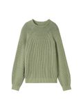 Tom Tailor - Geribde trui met opstaande kraag - Maat M - pale bark green rib structure