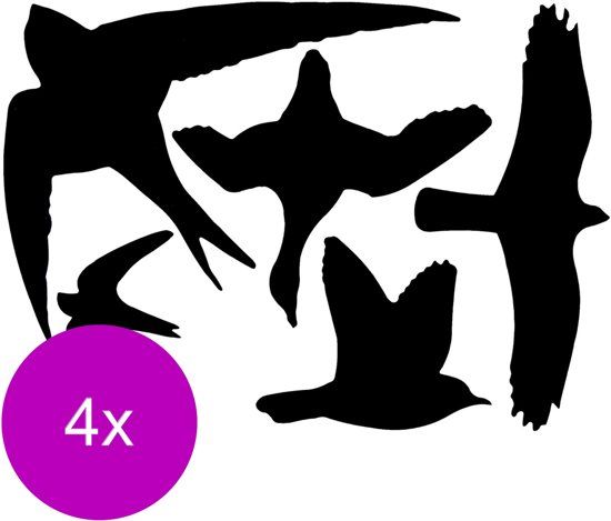 Nature Best For Birds Raamstickers Vogel Assorti - Afweermiddel - 4 x 5 stuks