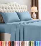 Utopia Bedding Fullsize lakenset - 4-delige lakenset voor fullsize bed, zachte en luchtdoorlatende microvezel, inclusief 1 hoeslaken, 1 bovenlaken en 2 kussenslopen, blauw (Dutch Blue)
