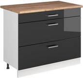 Vicco Keukenonderkast R-Line, Antraciet Hoogglans/Wit, 100 cm