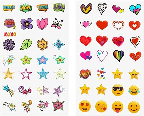 Unbekannt Zink Deluxe 50+ stickerset, personaliseer en versier je Instax-camera, instant printers en andere apparaten met grappige vormen, schattige emoji's en trendy designs