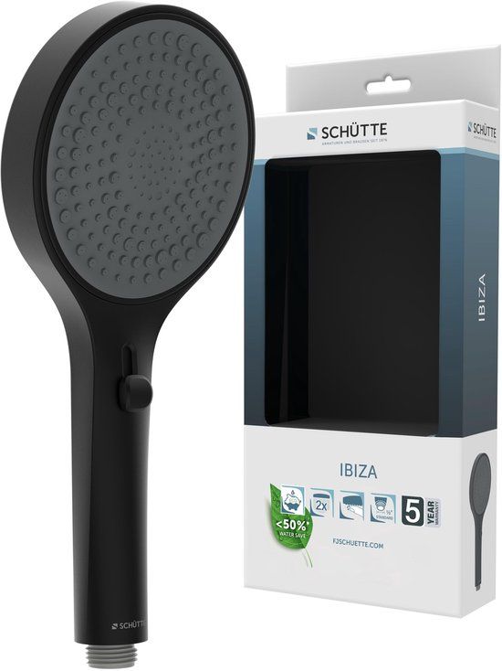 Schütte IBIZA Handdouche - Rond - Mat Zwart/Antraciet