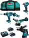 MAKITA Set MK403 (DHP481 + DHR243 + DGA504 + DTD154 + 2 x 5,0 Ah accu's + DC18RC lader + LXT600 opbergkoffer)