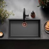 Ausmann Pure.Sink Spoelbak 70x40 cm zwart onderbouw en opbouw