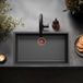 Ausmann Pure.Sink Spoelbak 70x40 cm zwart onderbouw en opbouw