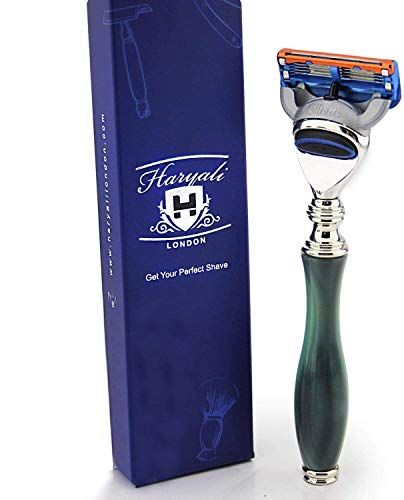 Haryali London Nieuwe editie 5 Edge Cartridge Compatibel Razor Met Mos Groene Hars Handvat - Speciale Collectie - Deep Shave Klassieke Kwaliteit