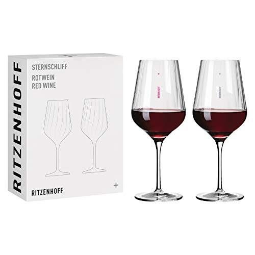 Ritzenhoff 3661001 stergeslepen #2 rode wijnglazen, glas, 570 milliliter