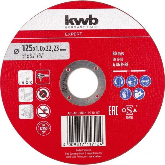 KWB Expert doorslijpschijf 125x1,0 mm