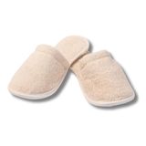Eco Bath London Natuurlijke handdoekslippers - luxe 100% biologisch katoen, ultrazacht, machinewasbare binnenpantoffels voor bad en thuis, maat M (6-7)