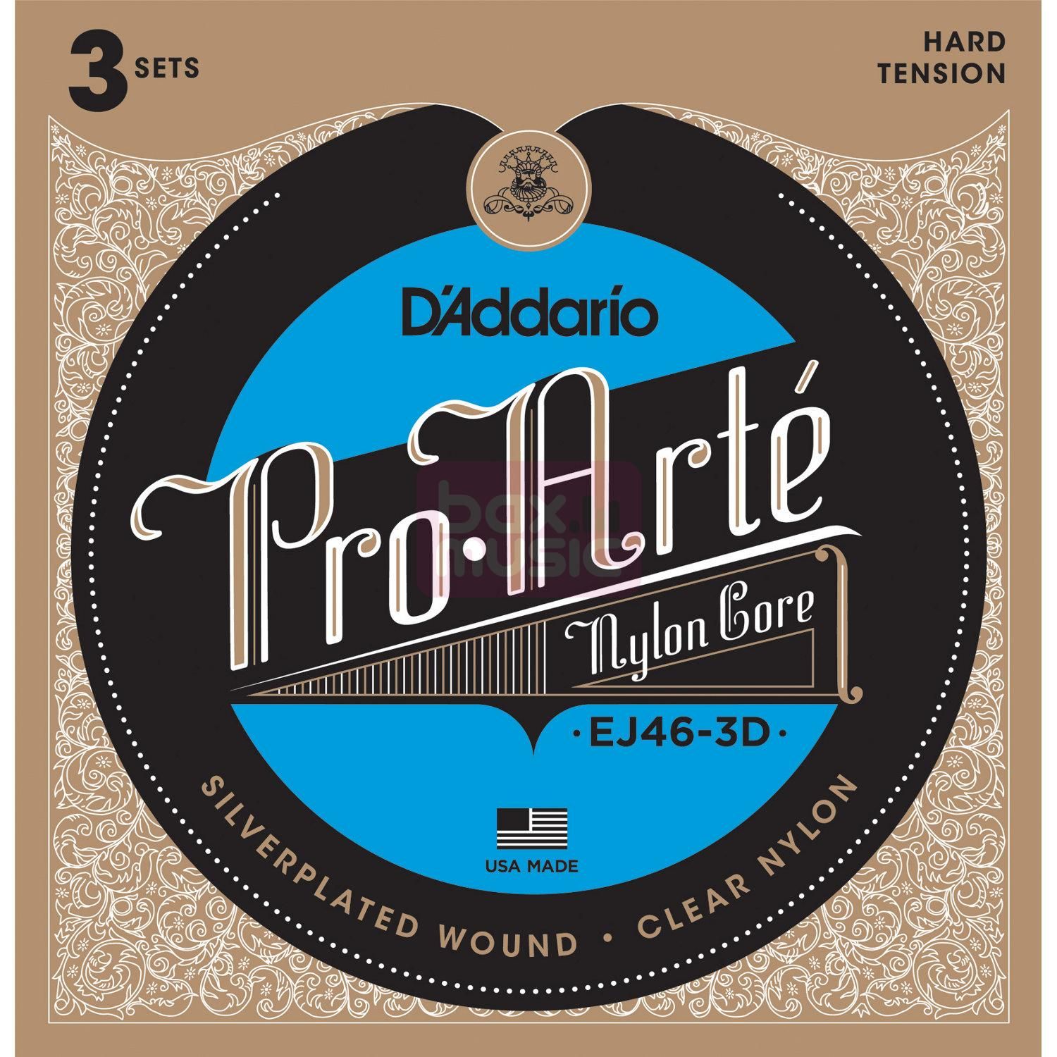 D'ADDARIO EJ46-3D snarenset voor klassieke gitaar 3 sets