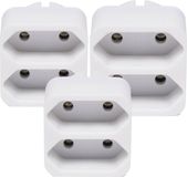 Benson Stopcontact splitter - 3x stuks - wit - duo - platte stekkers - 1155 Watt