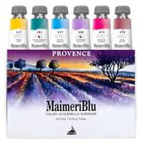 Maimeri BLU Aquarelverf, Set Provence, Karton, Verschillende Kleuren, 6 Stuks à 12 ml, Veelkleurig, 12 ml