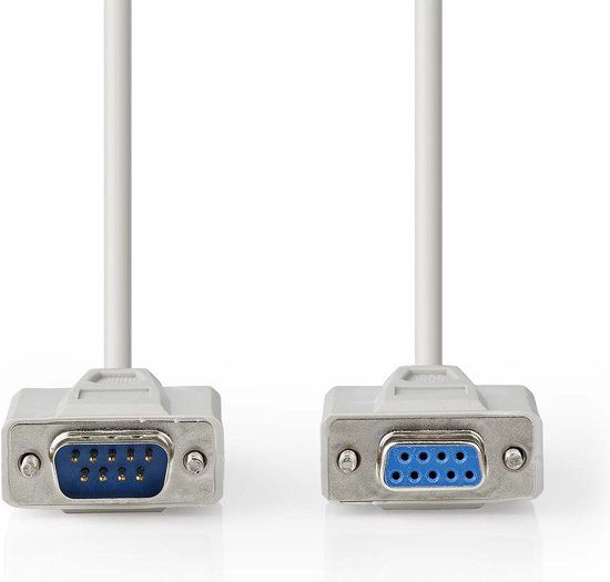 Nedis Seriële Kabel - D-SUB 9-Pins Male - D-SUB 9-Pins Female - Vernikkeld - 5.00 m - Rond - PVC - Ivoor