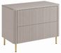 3xE living Armoire de salle de bain 80, Cachemire, dessus cachemire, pieds or, 80,8 x 44,2 x 65 cm