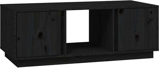 vidaXL Salontafel 110x50x40 cm massief grenenhout zwart