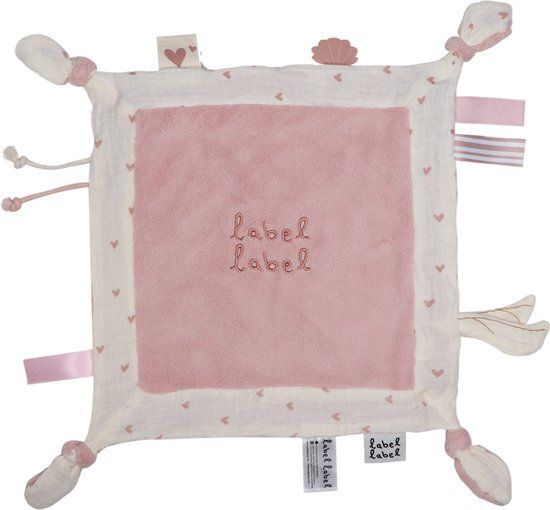 Label Label Hartjes Roze Knuffeldoekje - Roze - Katoen - 0+ Maanden