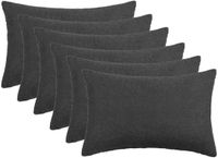 vidaXL - Kussensloop - 6 stuks - HEERLEN - Donkergrijs - 40 x 60 cm - Bouclé