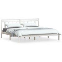 vidaXL Bedframe massief hout wit 180x200 cm 6FT super king