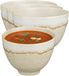 Mica Decorations Soepkom Ethan - 6x - couleur crème - 8 x 11 cm - porcelaine