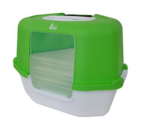 Cat Love Space Saver Corner Hooded Cat Pan - Green
