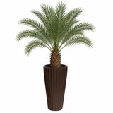 Serinova Lange Hoge Bloempot Rond - 58 cm - Bruin Mokka