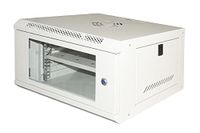 Connetto - Kast 19" 6u Link serie lichtgrijs met glazen deur (HxBxL) 300x400x530 mm inclusief legplank