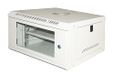 Connetto - Kast 19" 6u Link serie lichtgrijs met glazen deur (HxBxL) 300x400x530 mm inclusief legplank